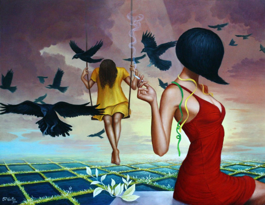 Auf der Schaukel (2016)<br><i>44 x 57 cm</i>