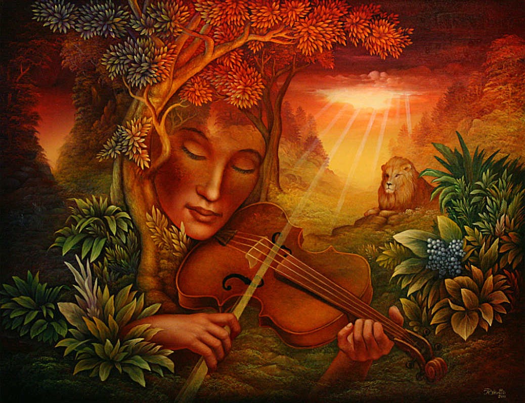 Die Geigenspielerin (2011)<br><i>44 x 57 cm</i>