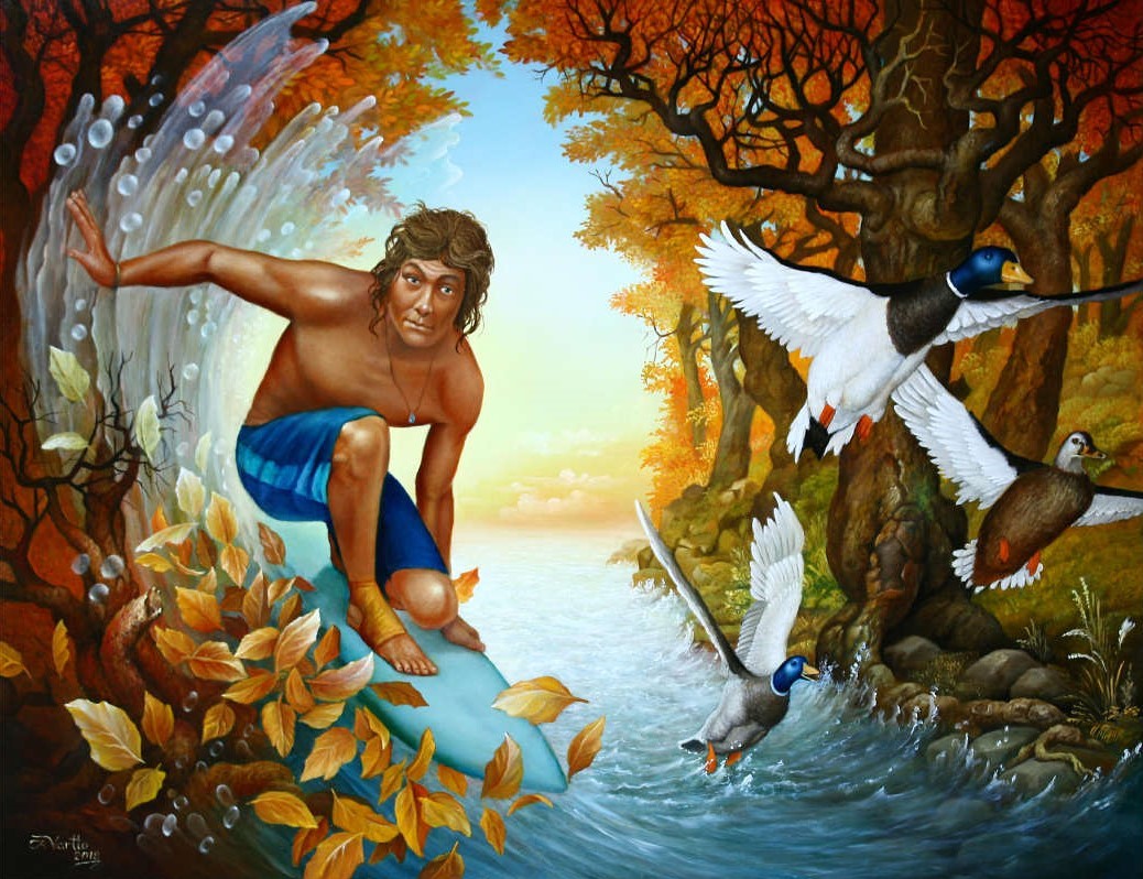 Surfen im Wald (2019)<br><i>44 x 57 cm</i>